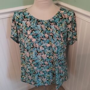 Croft and Barrow woman's Petite Large turquoise blouse